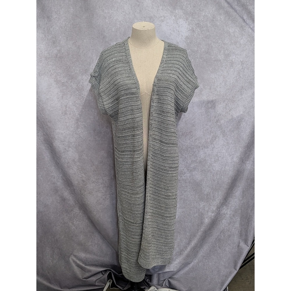 Anthology Womens Grey Marl Open Front Longline Duster Cardigan‎ Size 12/14 (C4)